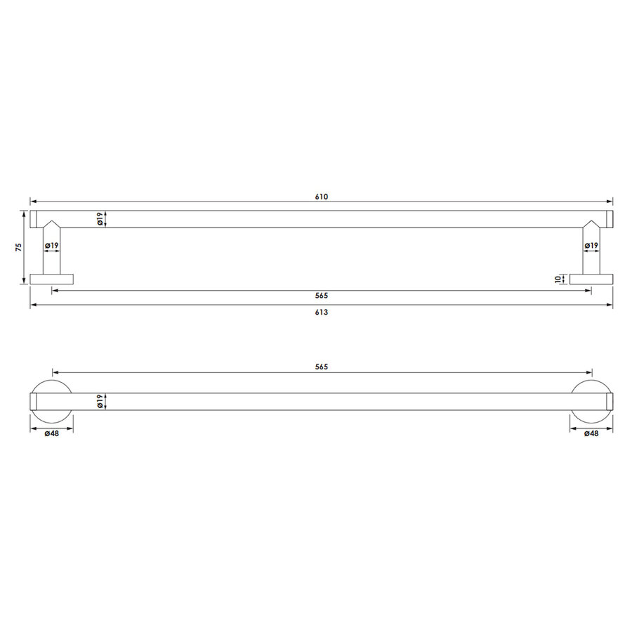 Handdoekrek Brauer Black Edition 60 Cm Mat Zwart