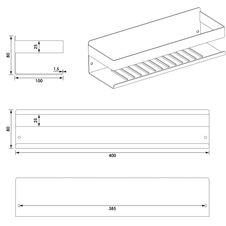 Doucherek Brauer Gunmetal Edition 40 Cm Gunmetal Geborsteld PVD