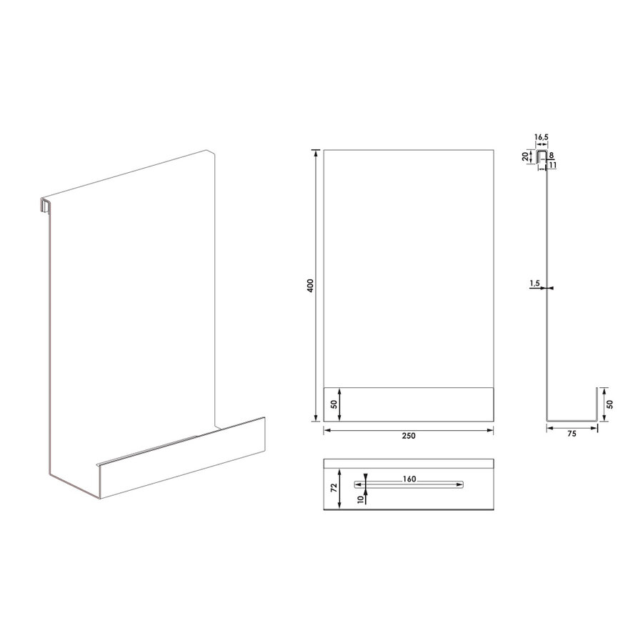 Doucherek Brauer Chrome Edition Hangend met Glasklem Chroom