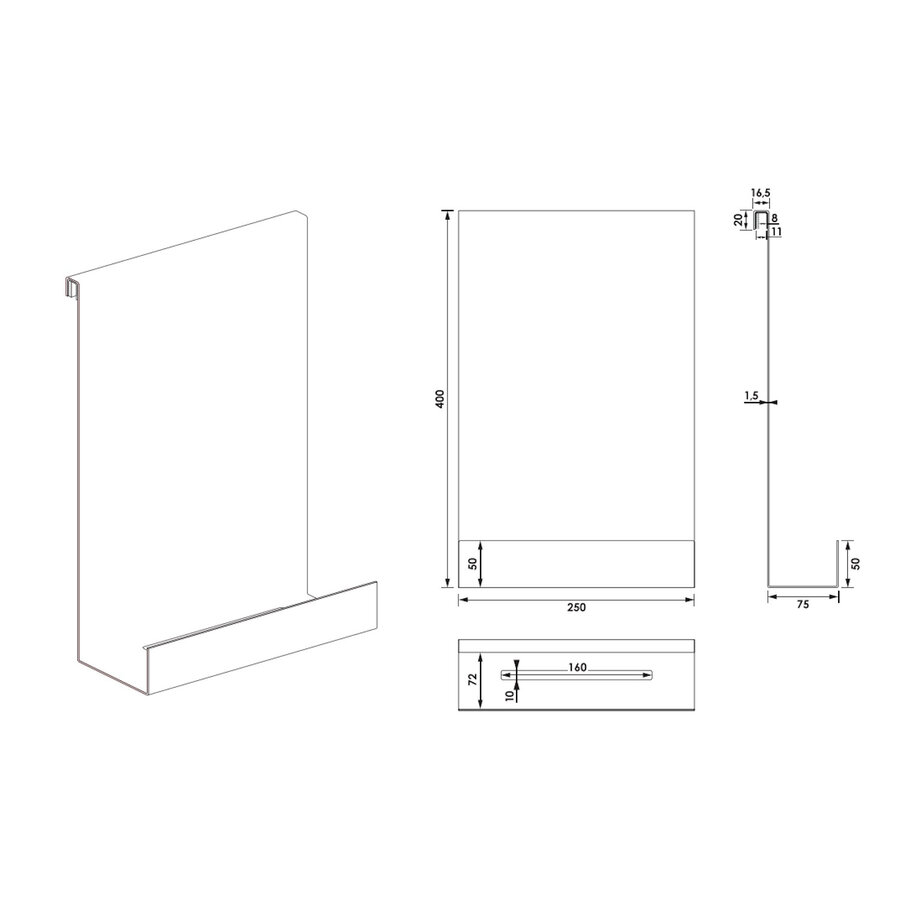 Doucherek Brauer Gold Edition Hangend met Glasklem Goud Geborsteld PVD