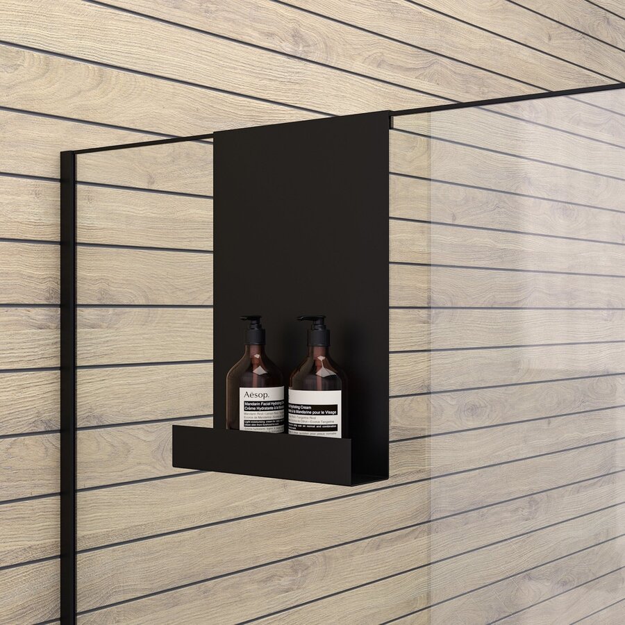Doucherek Brauer Black Edition Hangend met Glasklem Mat Zwart