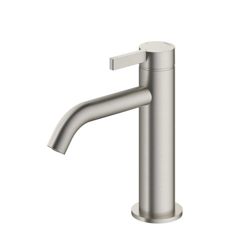 Wastafelmengkraan Hotbath Ace 1-Hendel Gebogen 15.5 cm Geborsteld Nikkel 