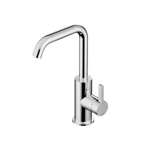 Wastafelmengkraan Hotbath Ace Met Draaibare Uitloop Gebogen 24 cm Chroom 