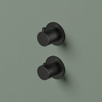 Inbouw Thermostaat - Afbouwdeel Hotbath Ace Met 2-Weg Stop-Omstel Geborsteld Zwart PVD