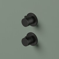 Inbouw thermostaat - Afbouwdeel Hotbath Ace Met 3-Weg Stop-Omstel Geborsteld Zwart PVD