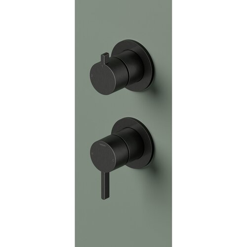 Afbouwdeel mengkraan met 2-weg omstel Hotbath Ace Geborsteld Zwart PVD 