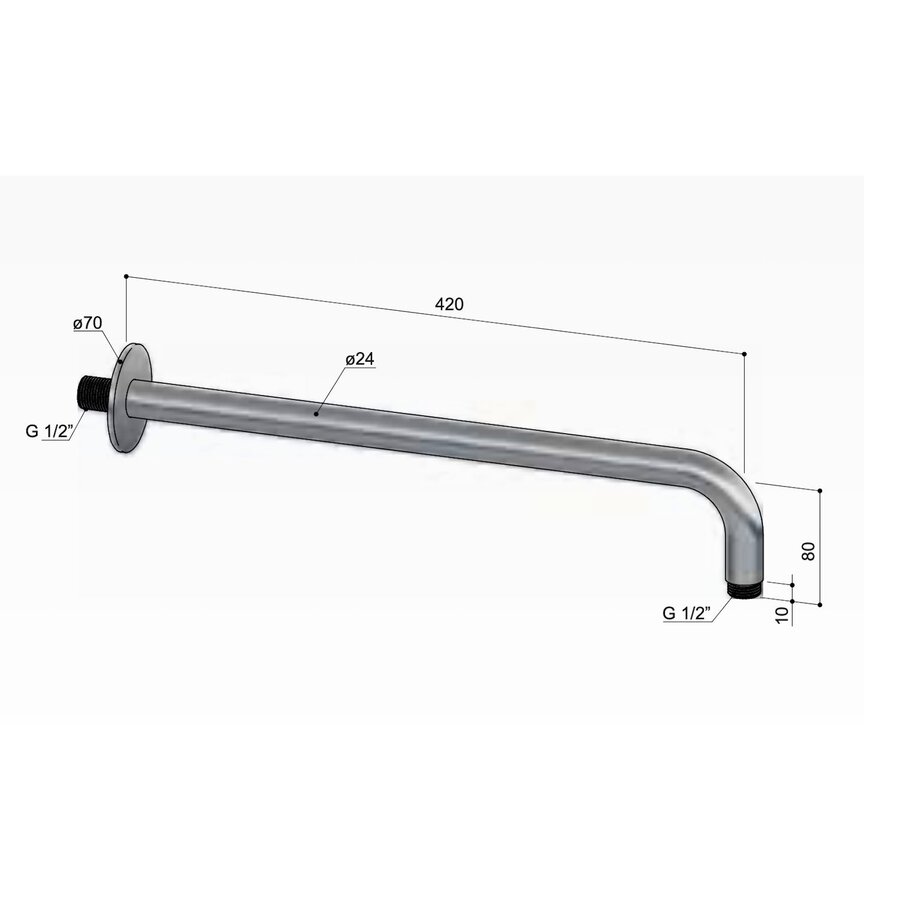 Wandarm Hotbath Ace 42 cm Geborsted Nikkel