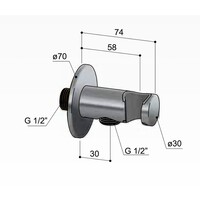 Wandsteun Met uitlaat Hotbath Ace Gepolijst Zwart PVD