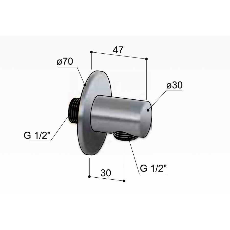 Wanduitlaat Hotbath Ace Chroom
