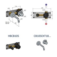 Inbouw Wastafelkraan Hotbath Cobber 18cm Gebogen Uitloop 1-Hendel Verouderd Messing