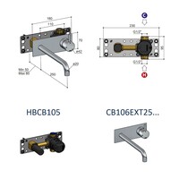 Inbouw Wastafelkraan Met Achterplaat Hotbath Cobber 25cm Gebogen Uitloop 1-Hendel Verouderd Messing