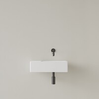 Fontein Gliss Design Freya Solid Marble 40x22x10 cm Zonder Kraangat Links Mat Wit