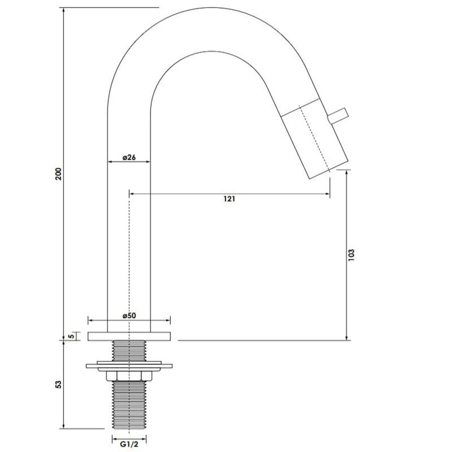 Opbouw Fonteinkraan Brauer Black Edition Met Gebogen Uitloop Mat Zwart