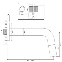Inbouw Fonteinkraan Brauer Gold Edition Inkortbaar Goud Geborsteld PVD