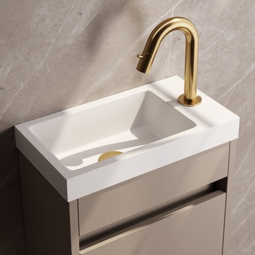 Opbouw Fonteinkraan Brauer Gold Edition Met Gebogen Uitloop Goud Geborsteld PVD 