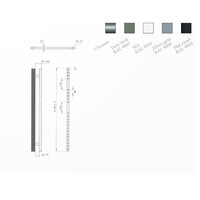 Radiator Sanicare Paxton Elektrisch 111,8 x 45 cm Gunmetal Thermostaat Chroom Linksonder