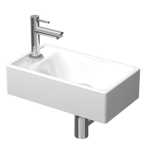 Fonteinpack Hit Basic-Line Porselein Glans Wit (kraangat links) Chroom 