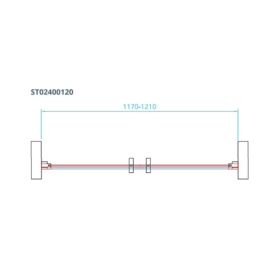 Pendeldeuren Van Rijn ST02 Saloondeur 120x200 cm 6 mm Zwart