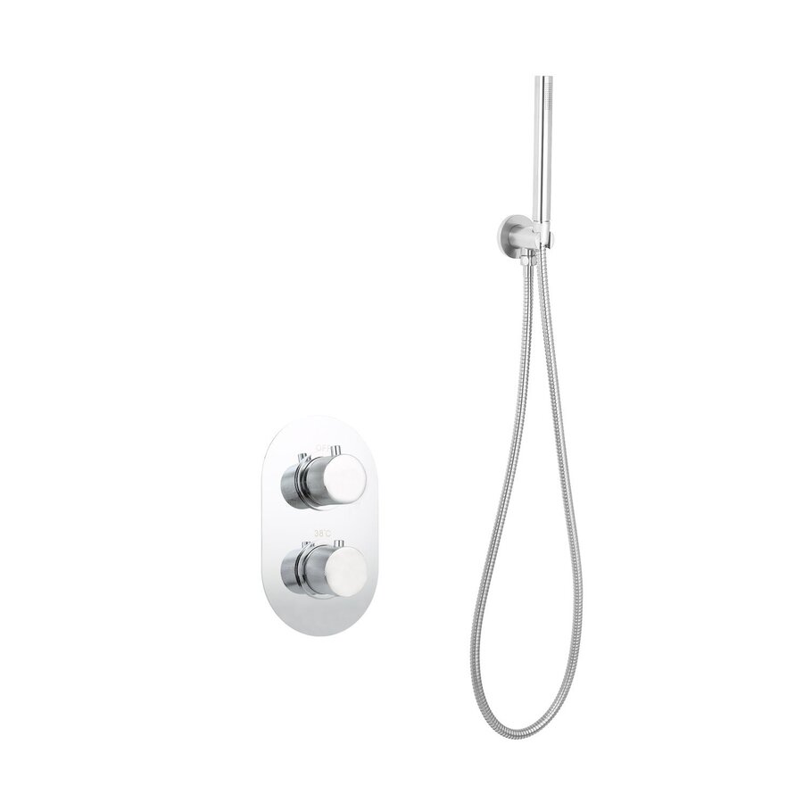 Badset Sanilux Rubb Inbouw Met Thermostaat, Doucheslang en Handdouche Chroom