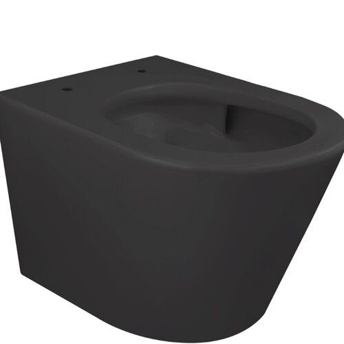 Wandcloset Wiesbaden Vesta Rimless Tornado Flush Mat Zwart 