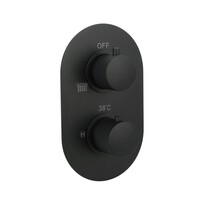 Doucheset Sanilux Rubb Inbouw Met Thermostaat, Douchekop 25 cm, Doucheslang en Handdouche Mat Zwart