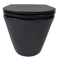 Stereo Rimless Wandcloset Wiesbaden Mat Zwart Met Flatline Toiletzitting Softclose En Quick Release Mat Zwart