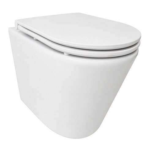 Vesta Rimless Wandcloset Tornado Wiesbaden Flush Mat Wit Met Flatline Toiletzitting Softclose En Quick Release Mat Wit 