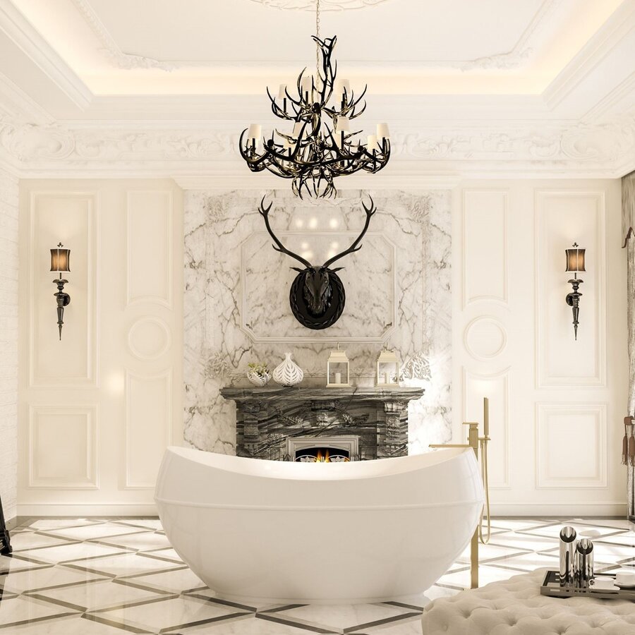 Vrijstaand Bad BWS Adonism Met Hydro Massage Jets 190x96x82 cm Wit