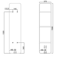 Designradiator Sapho Tabella 37x159 cm Mat Zwart