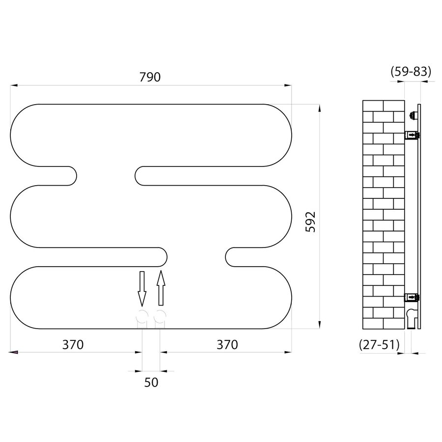 Designradiator Sapho Evolla 79x59,2 cm Mat Wit