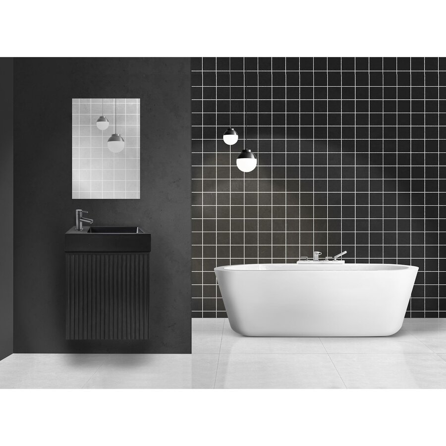 Fonteinkast BWS Sona Met Verticaal Reliëf Soft-close Mat Zwart