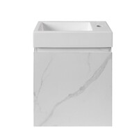 Fonteinkast BWS Sona Met Verticaal Reliëf Soft-close Wit Marmer