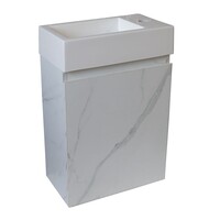 Fonteinkast BWS Sona Met Verticaal Reliëf Soft-close Wit Marmer