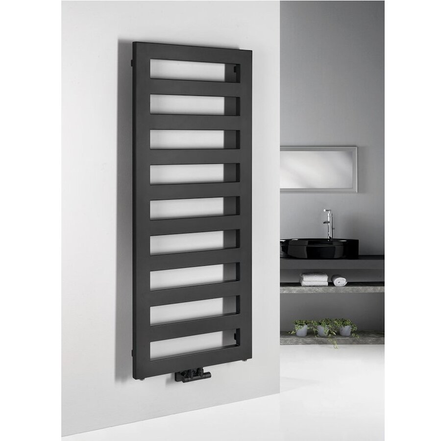 Designradiator Sapho Block 50x146.5 Cm Mat Zwart