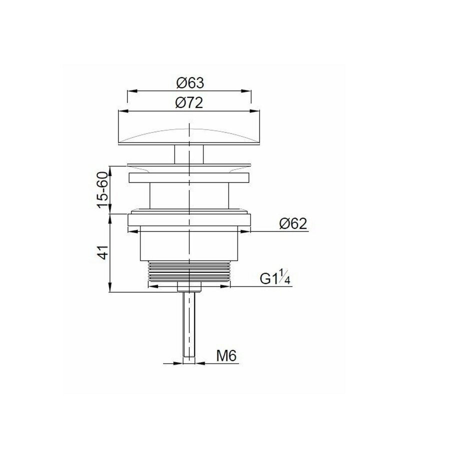Clickwaste Wiesbaden Caral Verlengd 5/4" Geborsteld Brons Koper