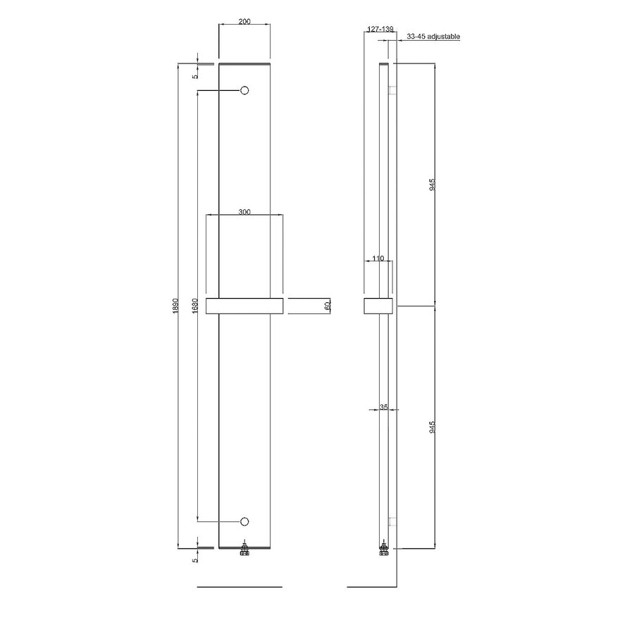 Designradiator Sapho Othello 30x189 Cm Mat Zwart