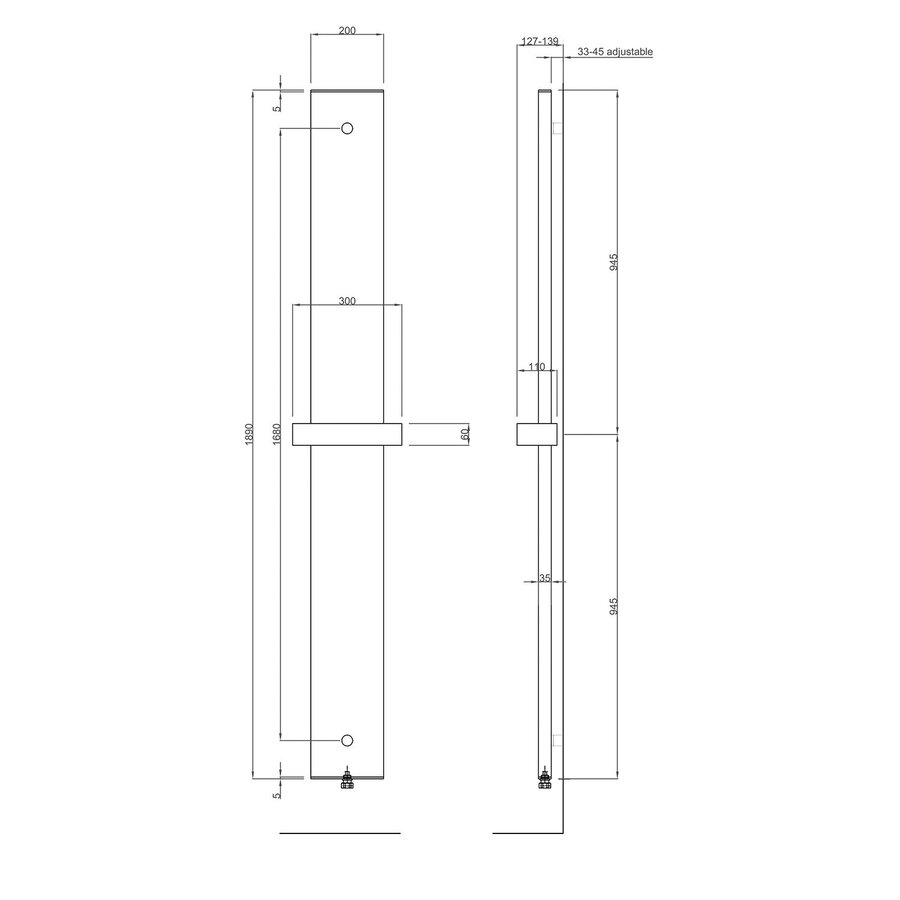 Designradiator Sapho Othello 30x189 Cm Mat Wit