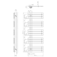 Designradiator Sapho Silvana Recht 50x123.6 cm 561W Mat Zwart