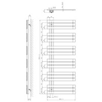 Designradiator Sapho Silvana Recht 60x150 cm 771W Wit