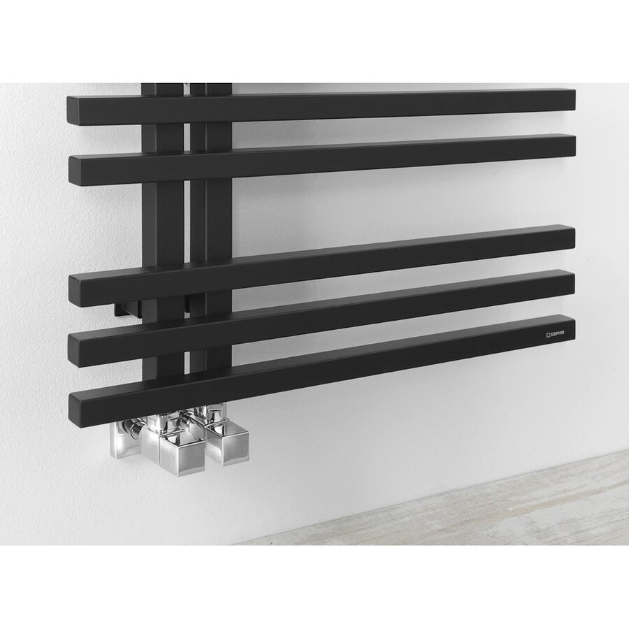 Designradiator Sapho Sophina 60x164,7 cm 833W Mat Zwart