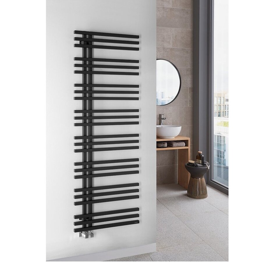 Designradiator Sapho Sophina 60x164,7 cm 833W Mat Zwart