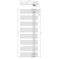 Designradiator Sapho Sophina 60x164,7 cm 833W Mat Zwart