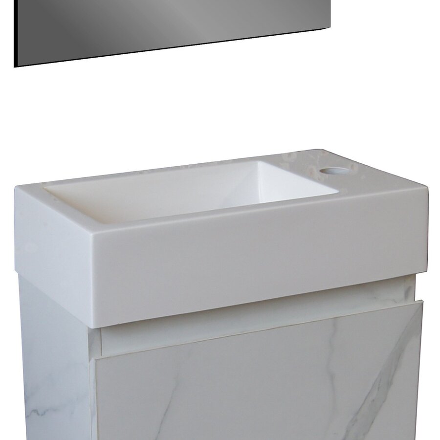 Wastafel BWS Sona Met Kraangat Links/Rechts 40x22,5 cm Glanzend Wit