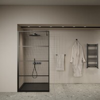 Inloopdouche | BWS | Oganto 1 | 120x200 cm | 8mm | Zwart