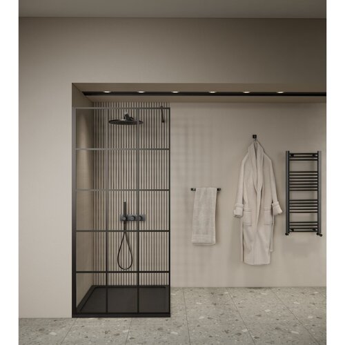 Inloopdouche | BWS | Oganto 2 | 90x200 cm | 8 mm | Zwart 