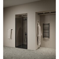 Douchedeur | 2 Pendeldeuren | Marip | 6mm | 80x190 cm | Mat Zwart