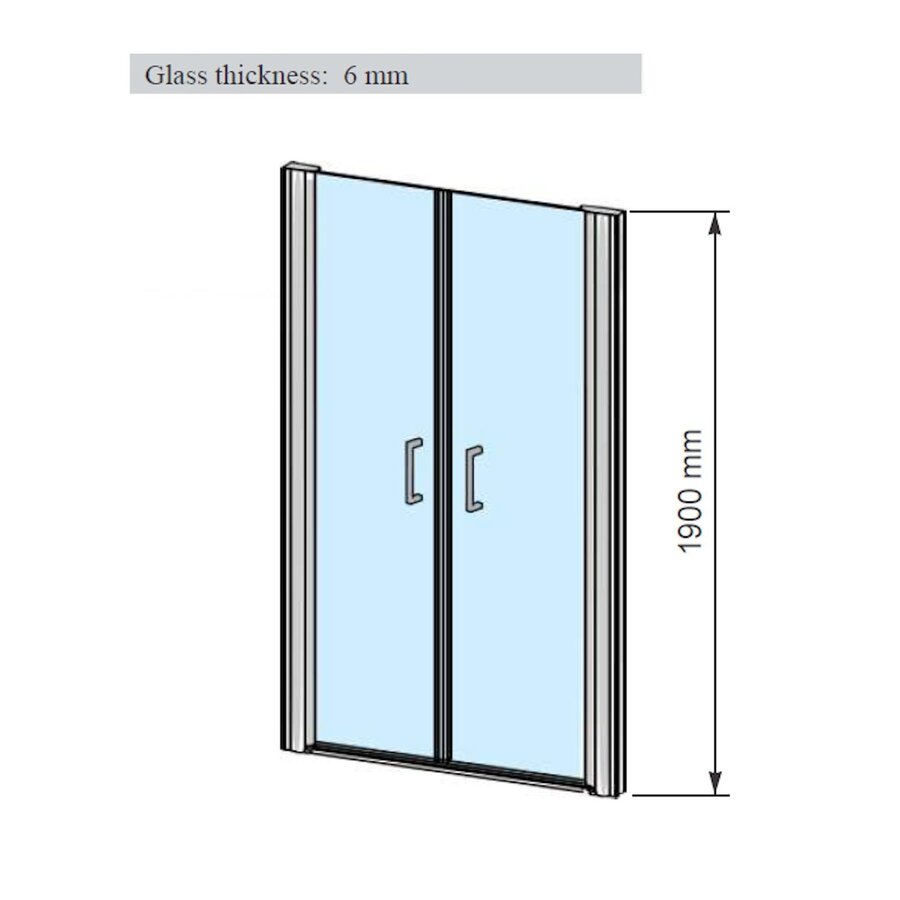Douchedeur | 2 Pendeldeuren | Marip | 6mm | 80x190 cm | Mat Zwart