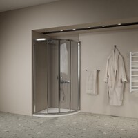 Douchecabine BWS Ola 90x90x190 cm Kwartrond Schuif Chroom