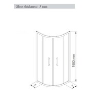 Douchecabine BWS Ola 90x90x190 cm Kwartrond Schuif Chroom