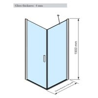 Douchecabine | BWS Gusma | 1 Deur | 90x90x190 cm | Chroom